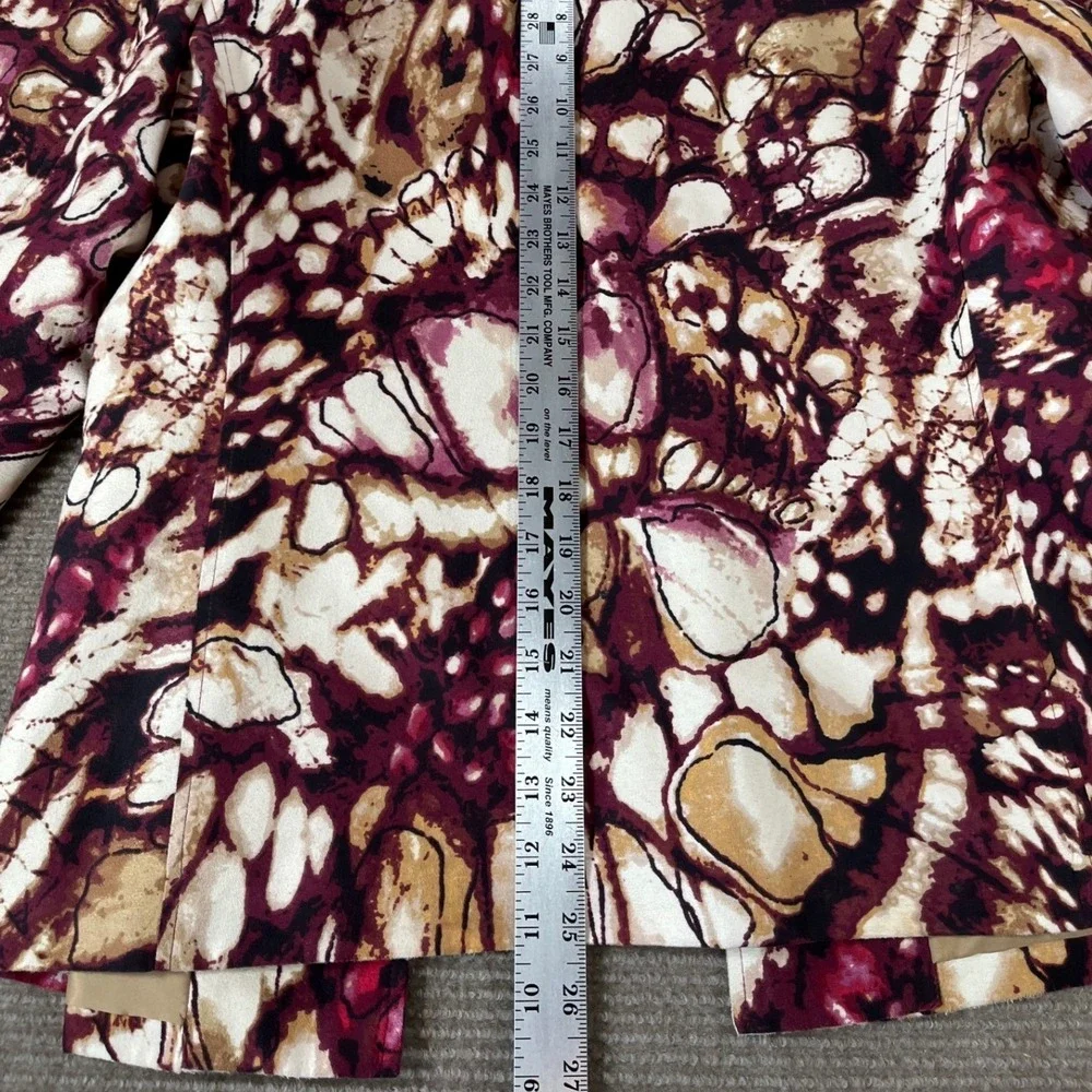 Alfred Dunner‎ Womens Size 12 Abstract Watercolor Open Front 3/4 Sleeve Jacket